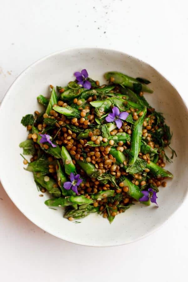 Asparagus Lentil Salad with Hemp Seed Oil