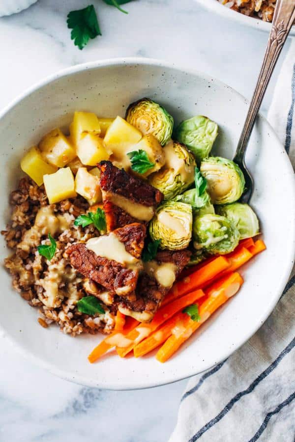 Balsamic Dijon Tempeh Buddha Bowls