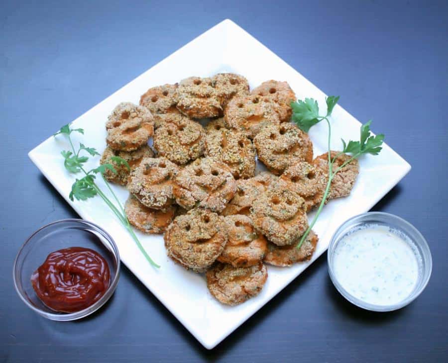 Cheezy Baked Sweet Potato Smiley Fries