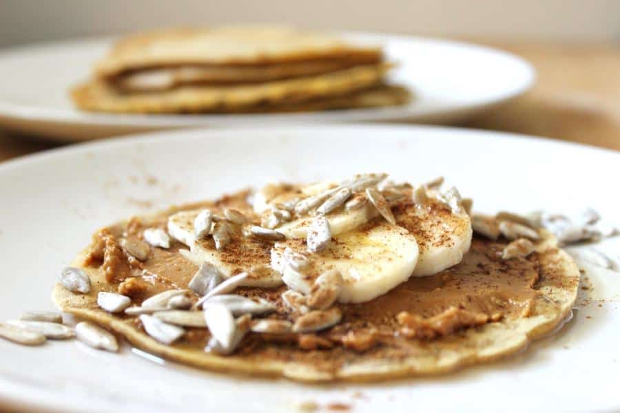 Chickpea Crepes with Nut Butter and Banana