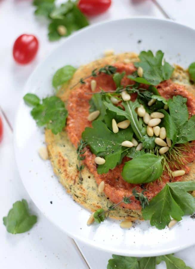 Chickpea Pancakes with Sun-Dried Tomato Sauce