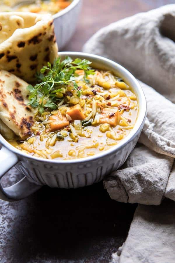 Coconut Sweet Potato Lentil Soup with Rice