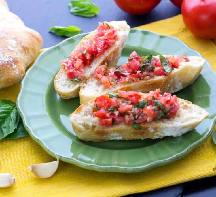 Easy Ciabatta Bread Recipe with Garlic and Basil Bruschetta