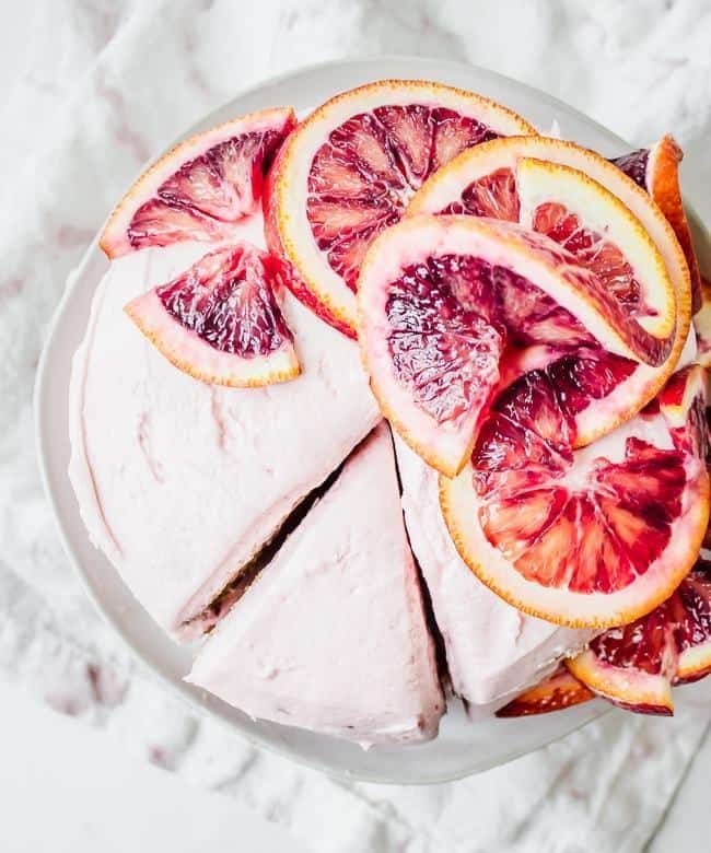 Ginger Spice Cake with Blood Orange “Buttercream” Frosting