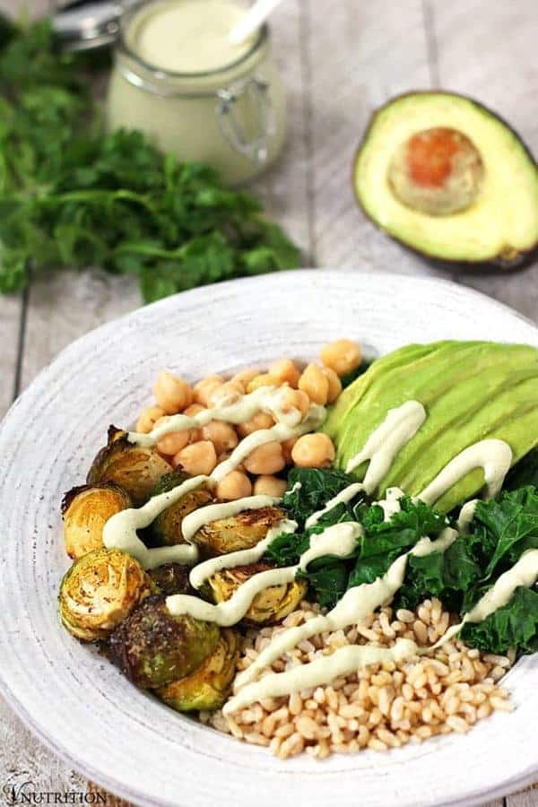 Green Power Bowl with Creamy Cilantro Lime Sauce