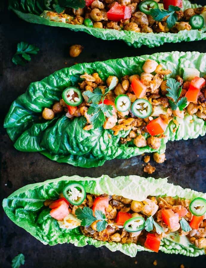 Healthy Taco Chickpea Lettuce Wraps