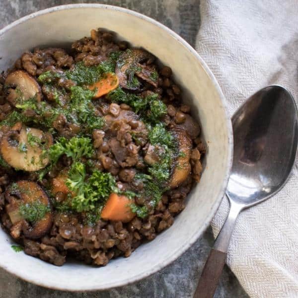 Instant Pot Lentil and Mushroom Stew