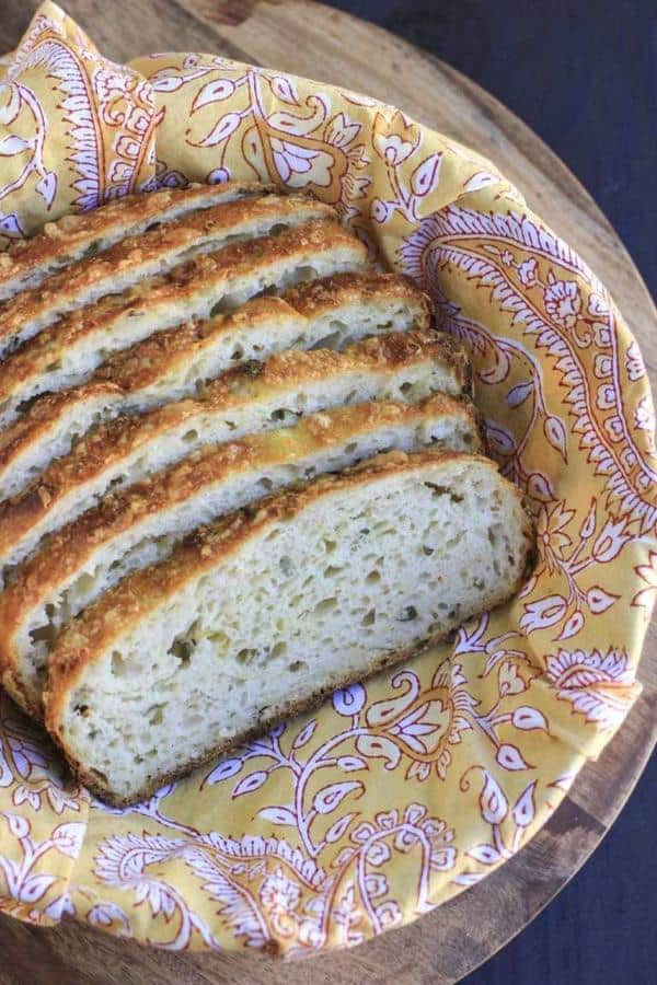 No-Knead Cheddar Onion Bread