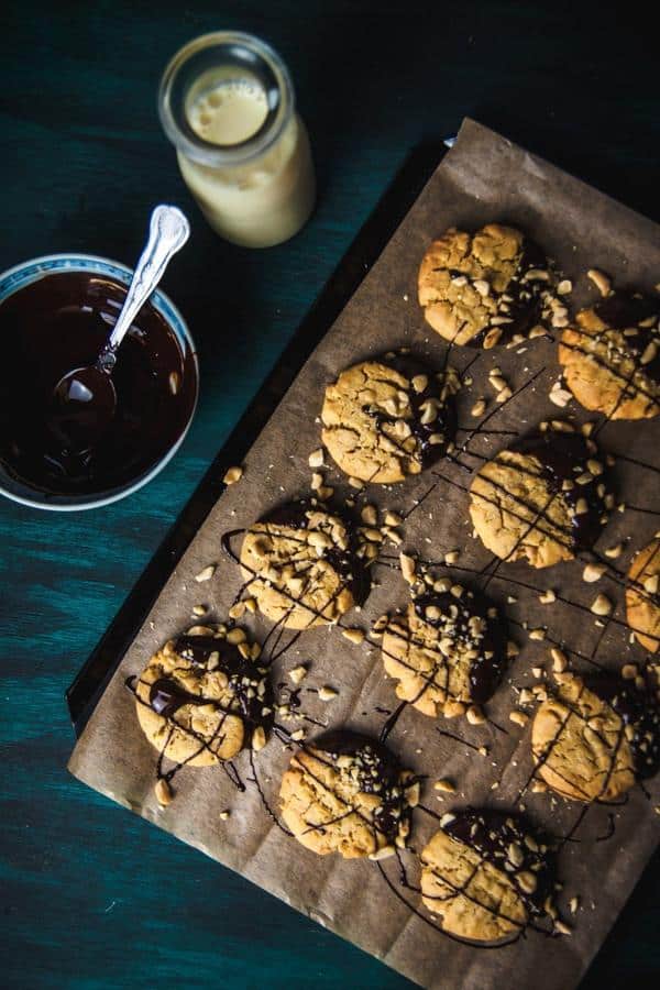 Peanut Butter Cookies with a Chocolate Drizzle