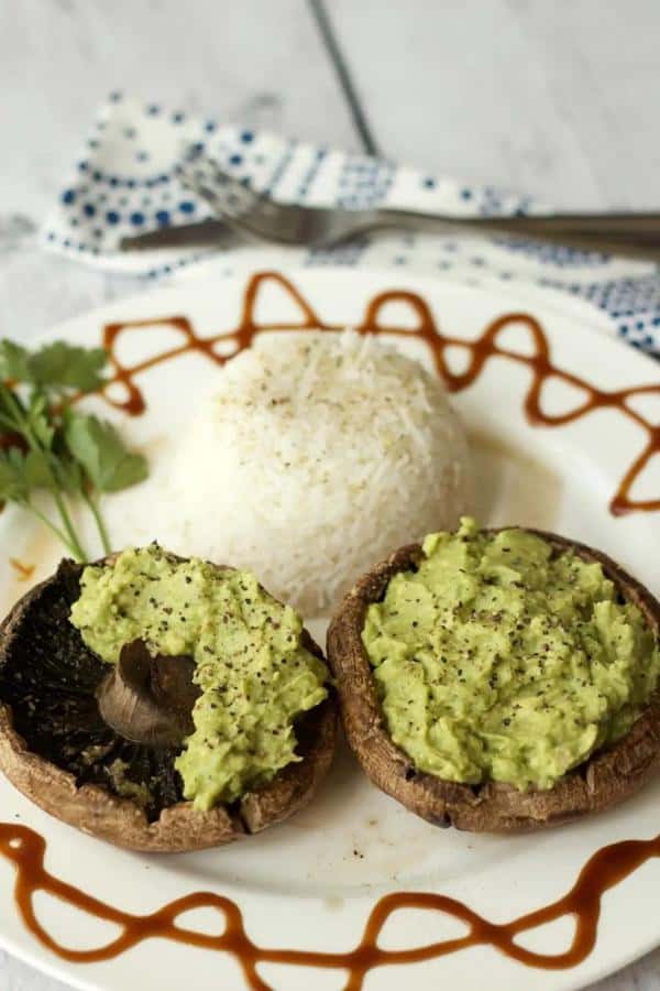 Portobello Mushrooms with Garlic and Avocado