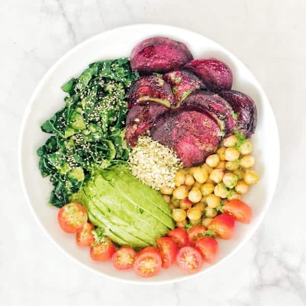 Rainbow Buddha Bowl with Lemon Basil Dressing