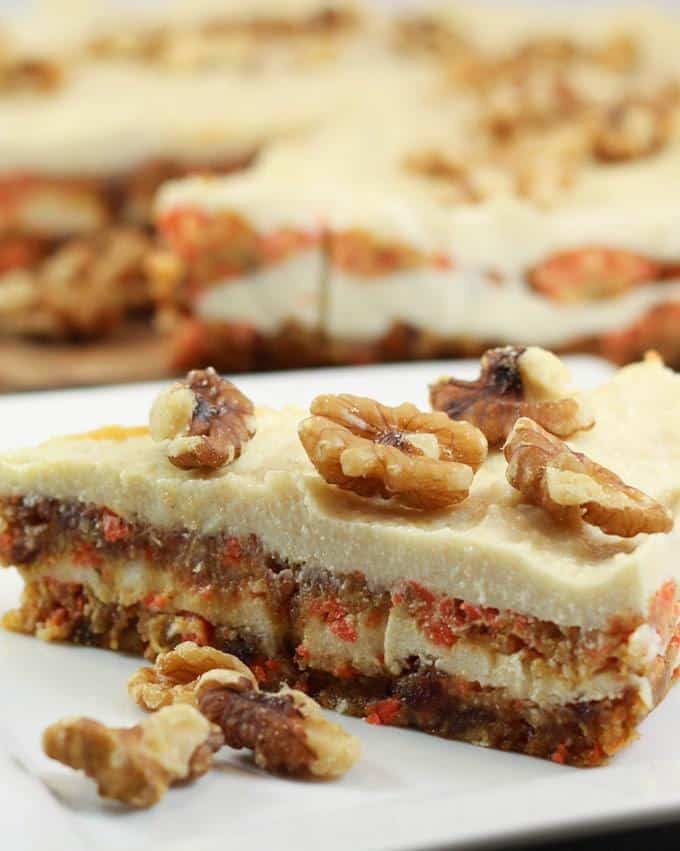 Raw Carrot Cake with Macadamia Frosting (Gluten-Free)