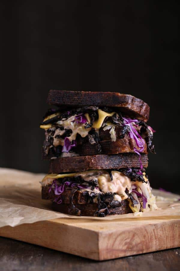 Reuben with Mandolined Portobello