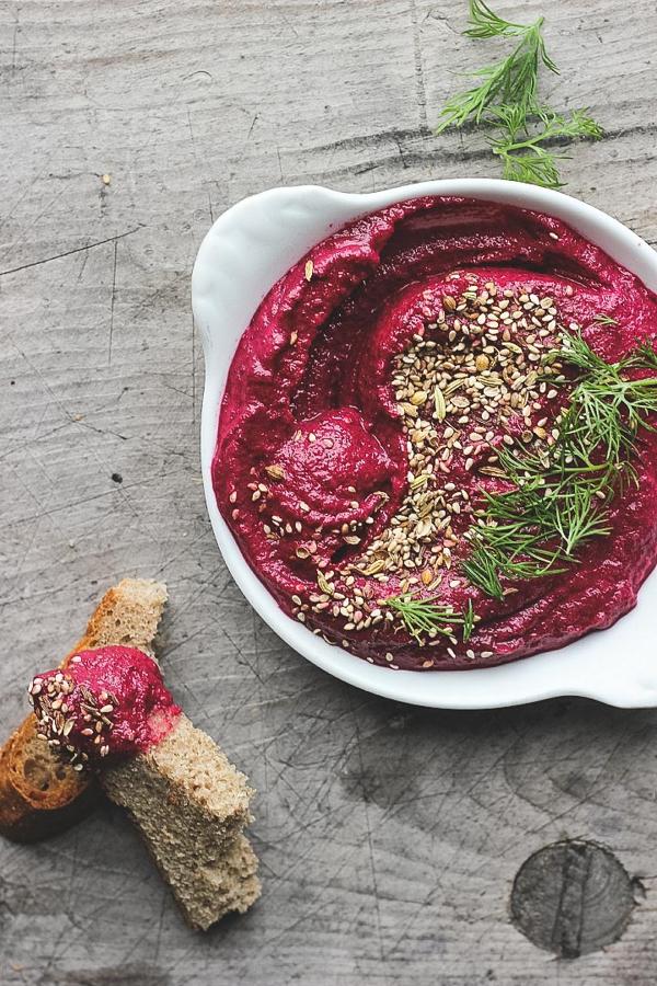 Roasted Beet and Lentil Hummus