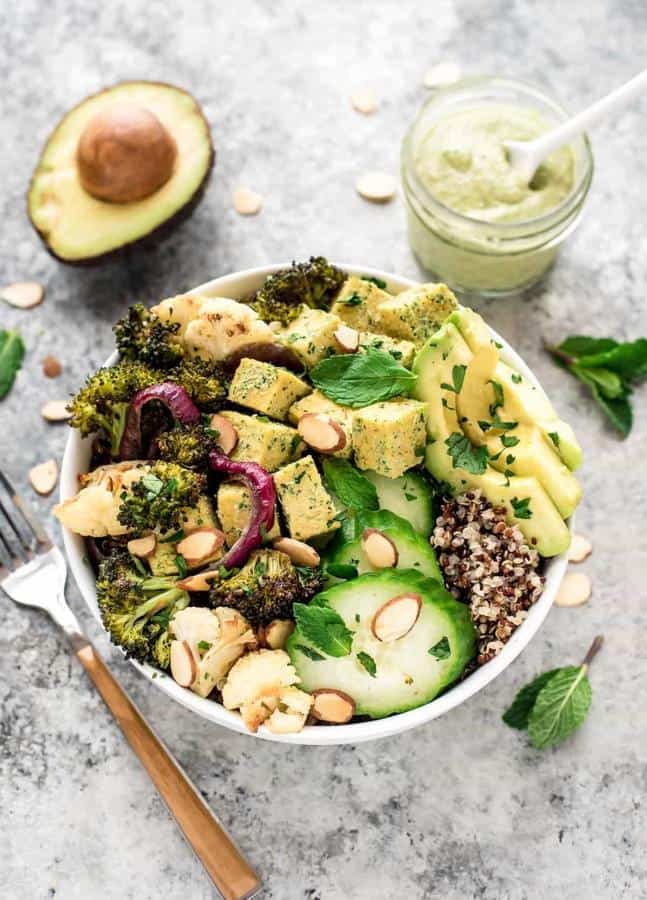 Roasted Veggie Buddha Bowl with Quinoa and Avocado