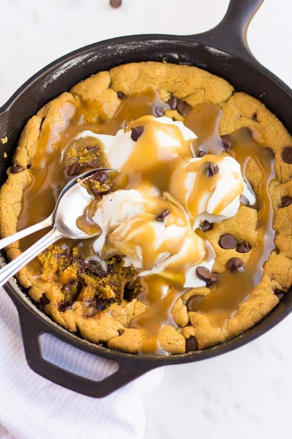 Salted Caramel Skillet Cookie