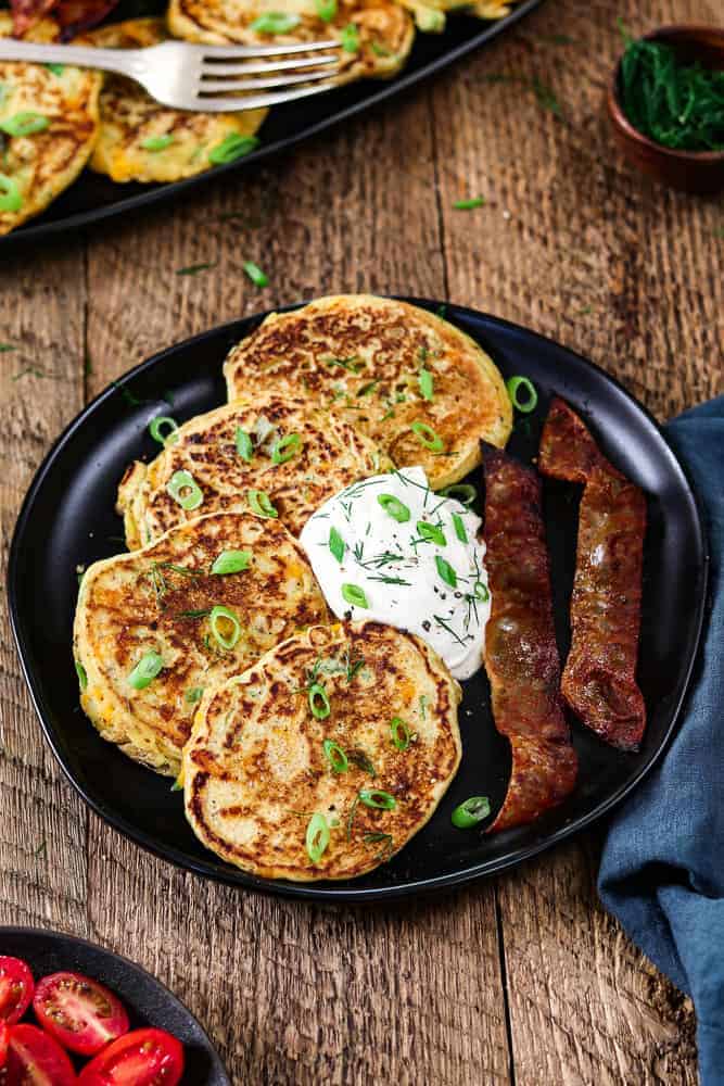 Savory Pancakes with Cheddar and Green Onion