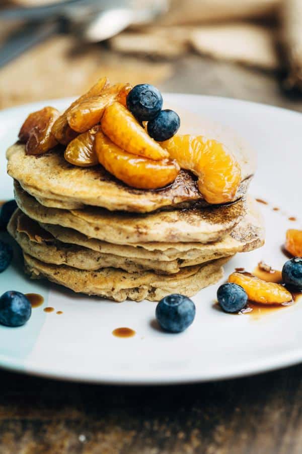 Spelt Buttermilk Pancakes with Glazed Mandarin