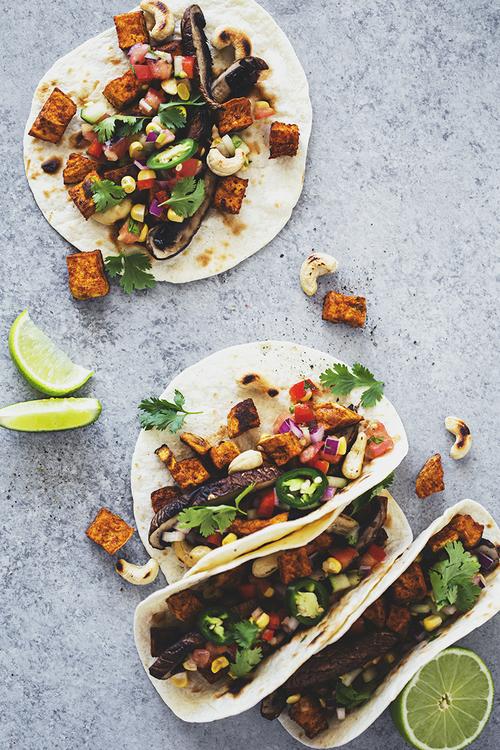 Spiced Sweet Potato and Grilled Portobello Tacos