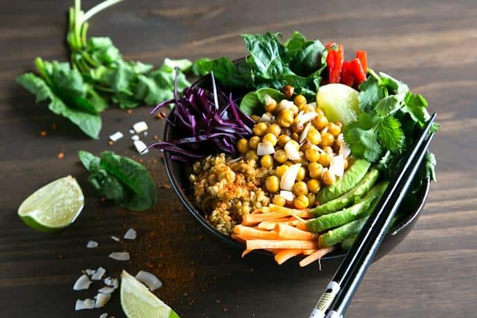 Spicy Chickpea Freekeh Buddha Bowl