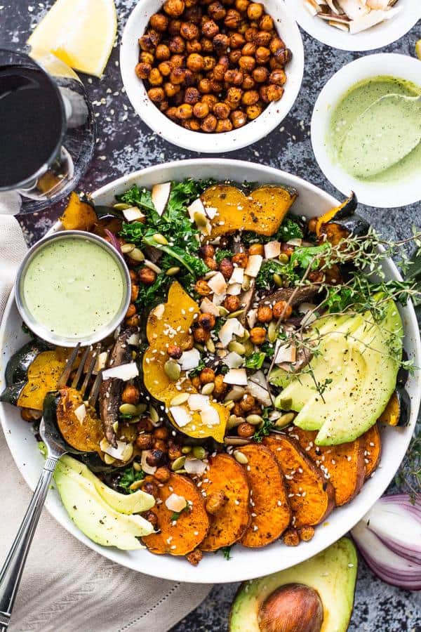 Sweet Potato, Squash and Kale Buddha Bowl