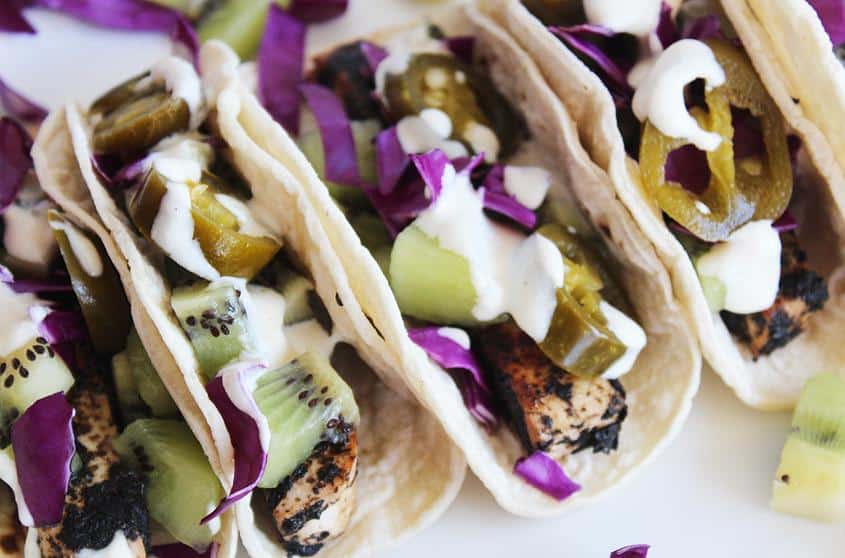 Tofu Fish Tacos with Kiwi Salsa