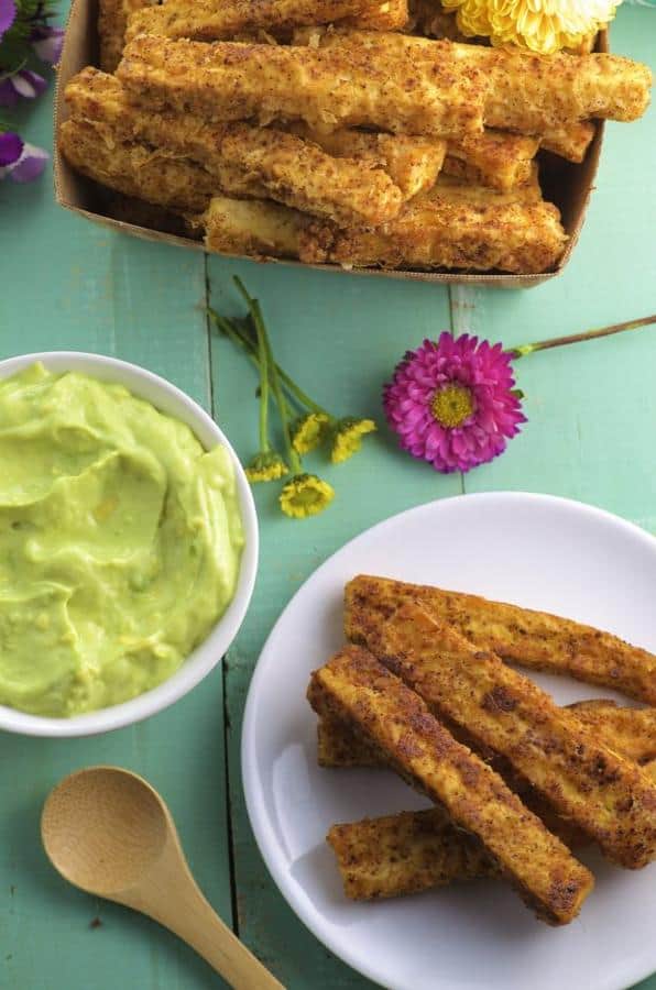 Tofu Fries with Avocado Crema