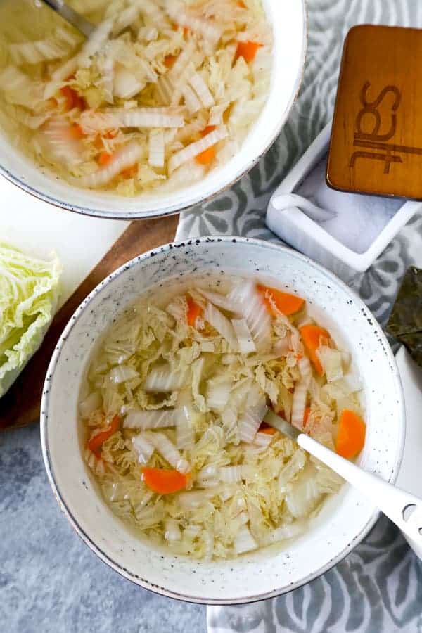 Cabbage Soup with Kombu Dashi