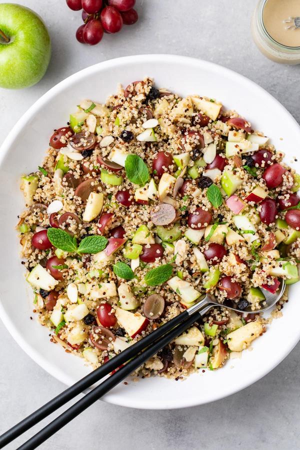 Apple Quinoa Salad with Tahini Maple Dressing