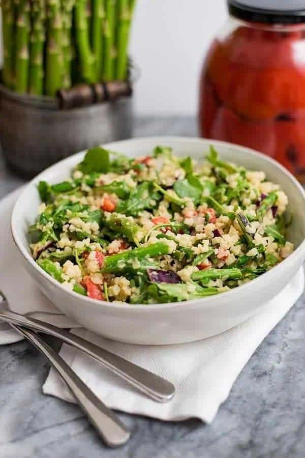 Asparagus Salad with Creamy Tahini Salad Dressing