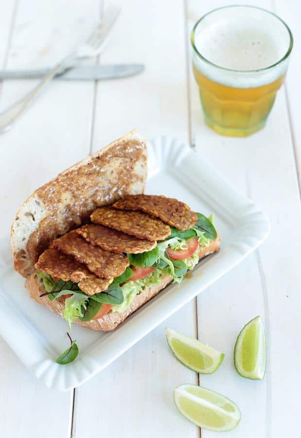 Avocado and Maple Glazed Tempeh Sandwich