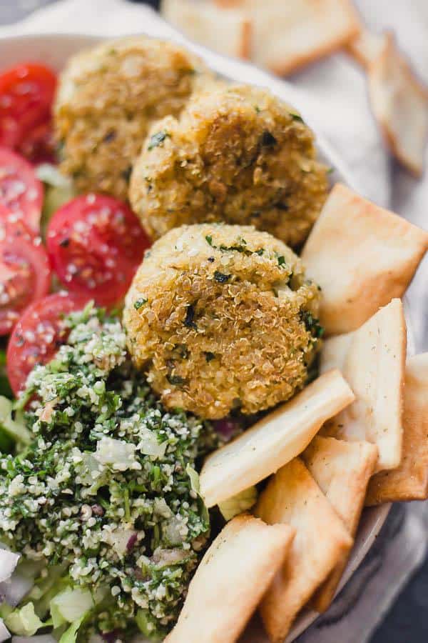 Baked Lemon Herb Quinoa Falafel