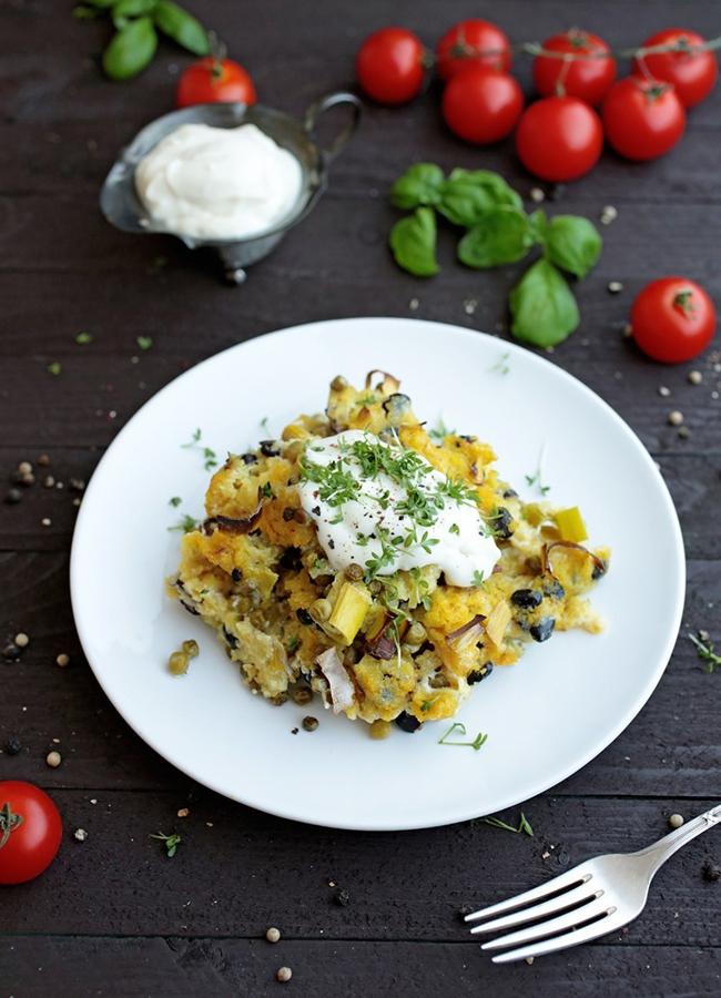 Bean and Leek Polenta Casserole