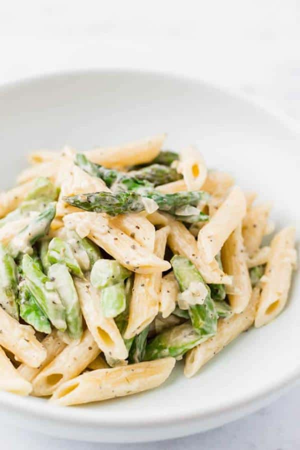 Creamy Asparagus Pasta Alfredo Style