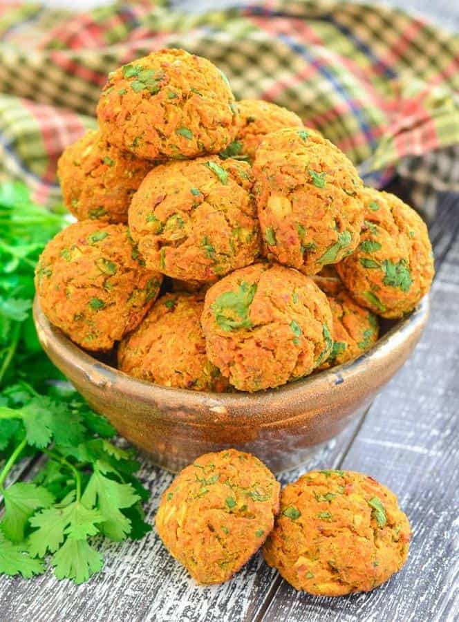 Curried Carrot Baked Falafel