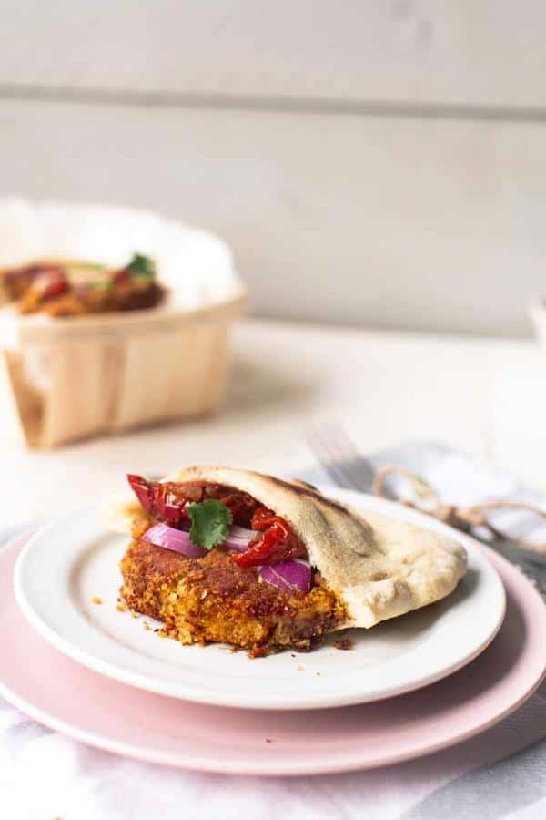 Falafel Burger with Pita Bread