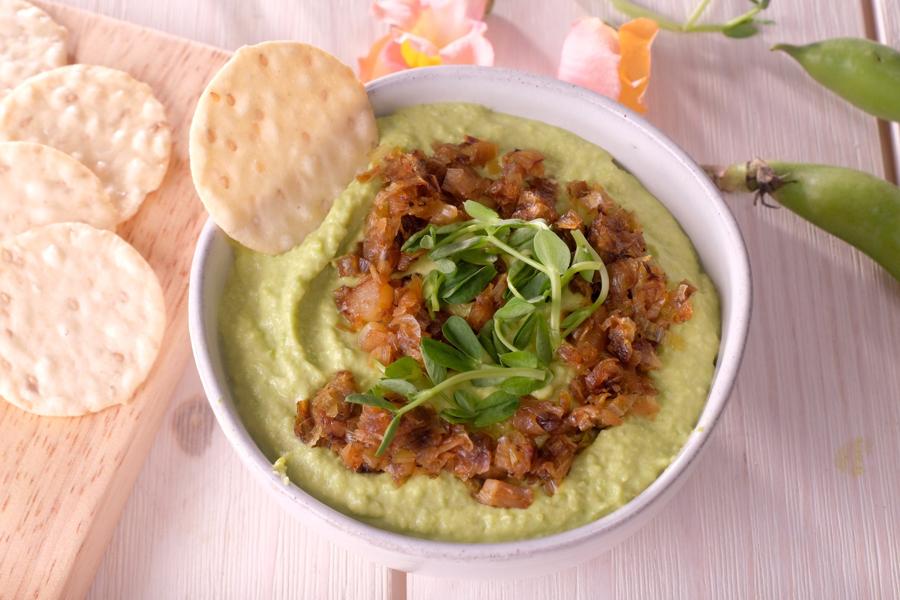 Fava Bean and Caramelized Leek Hummus