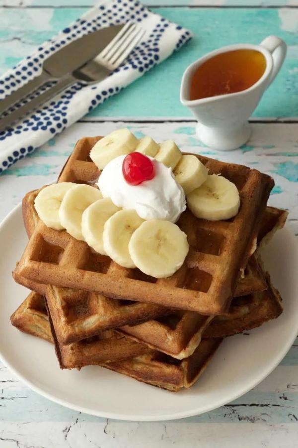 Golden Brown and Crispy Banana Waffles