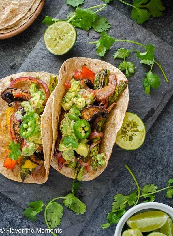 Grilled Portobello Mushroom Asparagus Fajitas