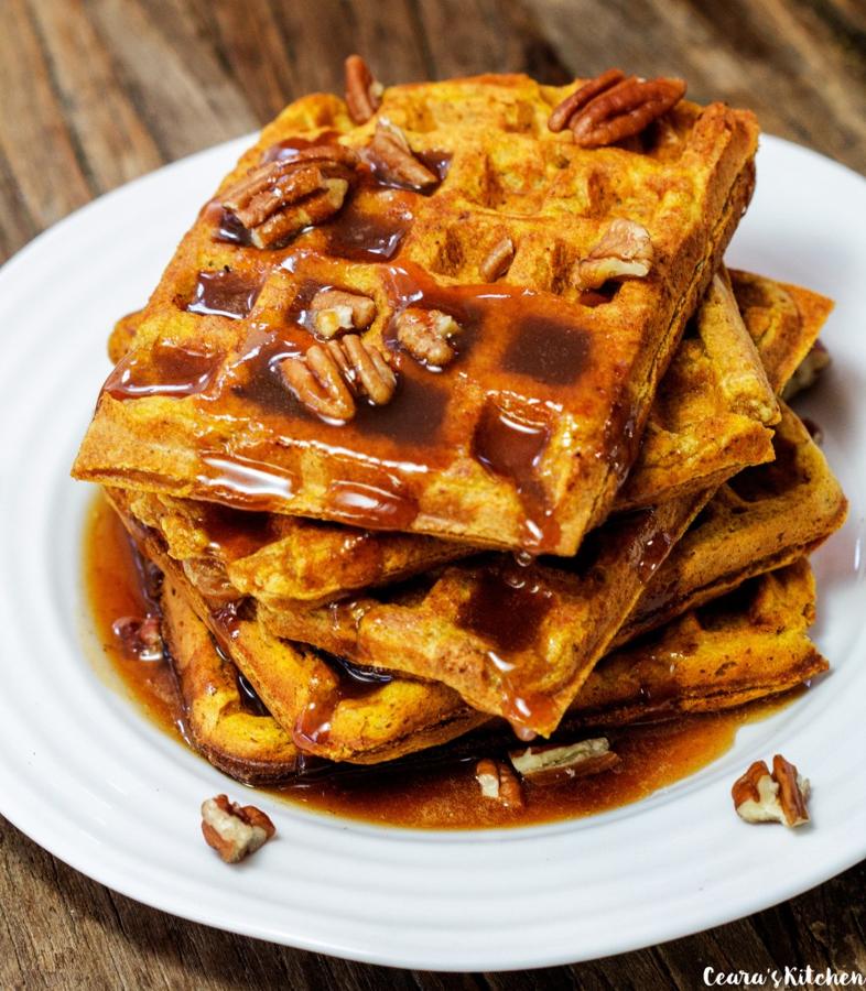 Healthy Pumpkin Waffles