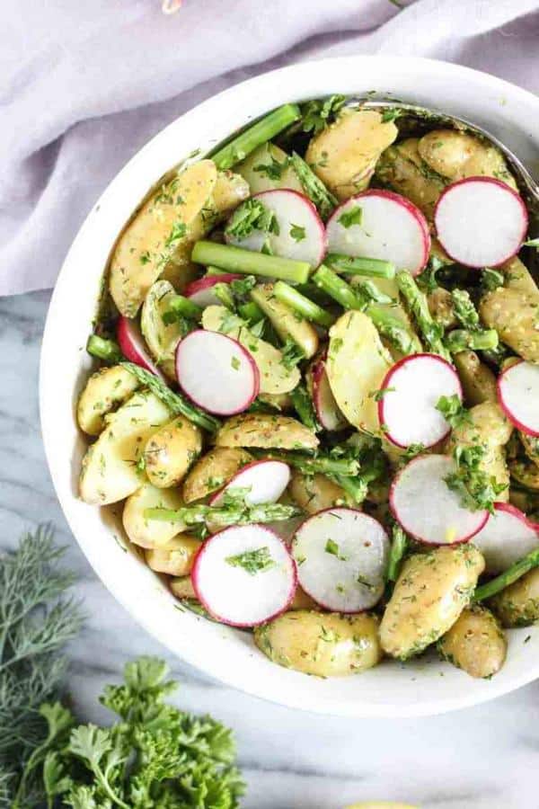 Herby Potato Salad with Asparagus and Radish