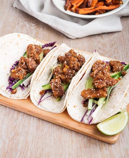 Orange Glazed Tempeh Tacos