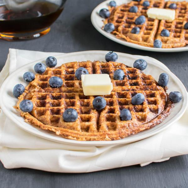 Peanut Butter Bulgur Waffles