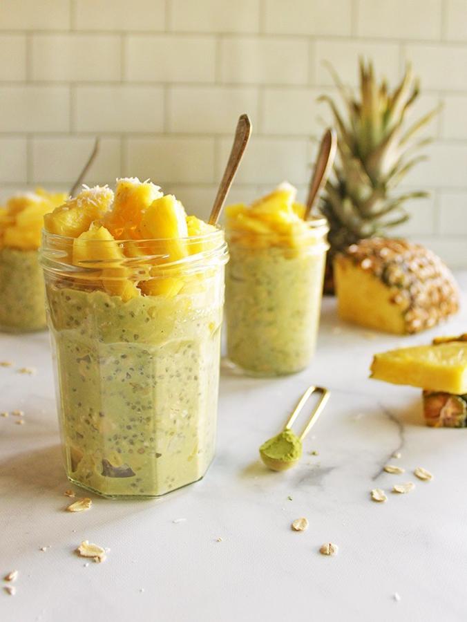 Pina Colada Matcha Overnight Oats