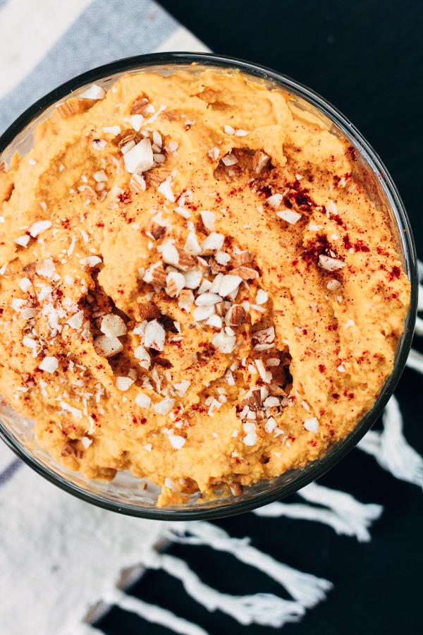 Roasted Carrot and Garlic Hummus Dip