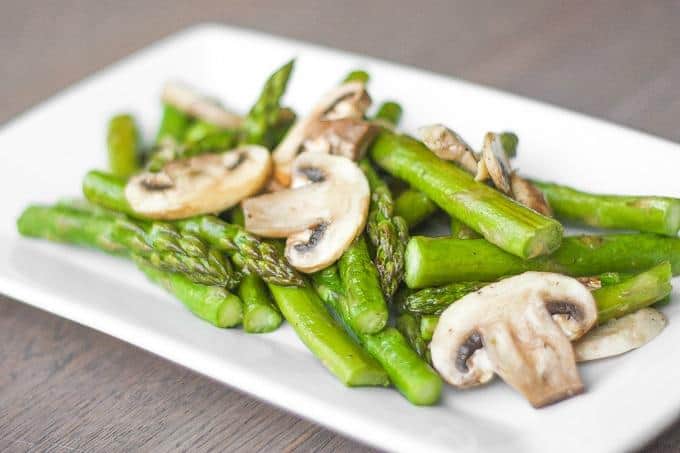 Roasted Garlic Asparagus and Mushrooms