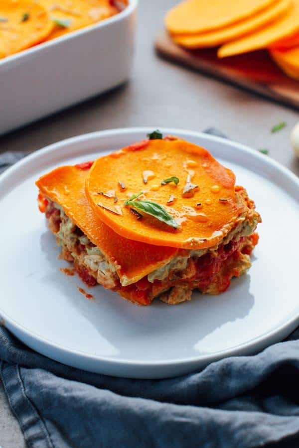 Tempeh and Pesto Butternut Squash Lasagna