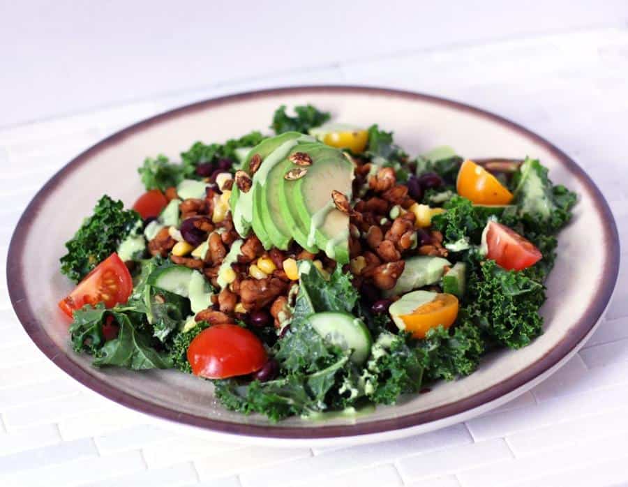 Tempeh Kale Taco Salad