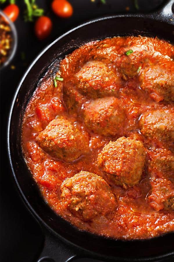 Tempeh Meatballs with Tomato Sauce