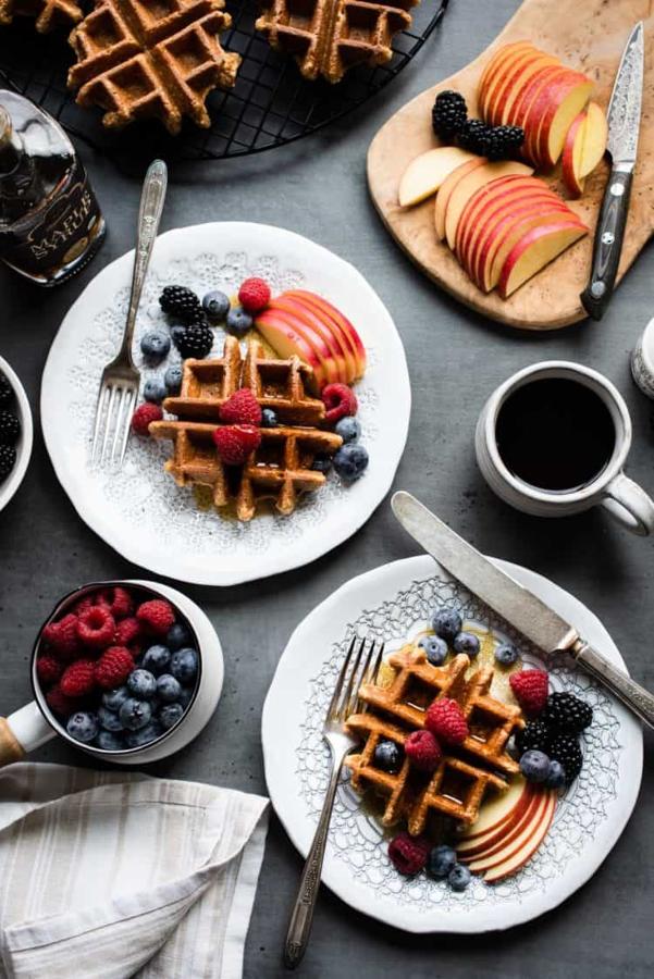 Apple Oatmeal Blender Waffles